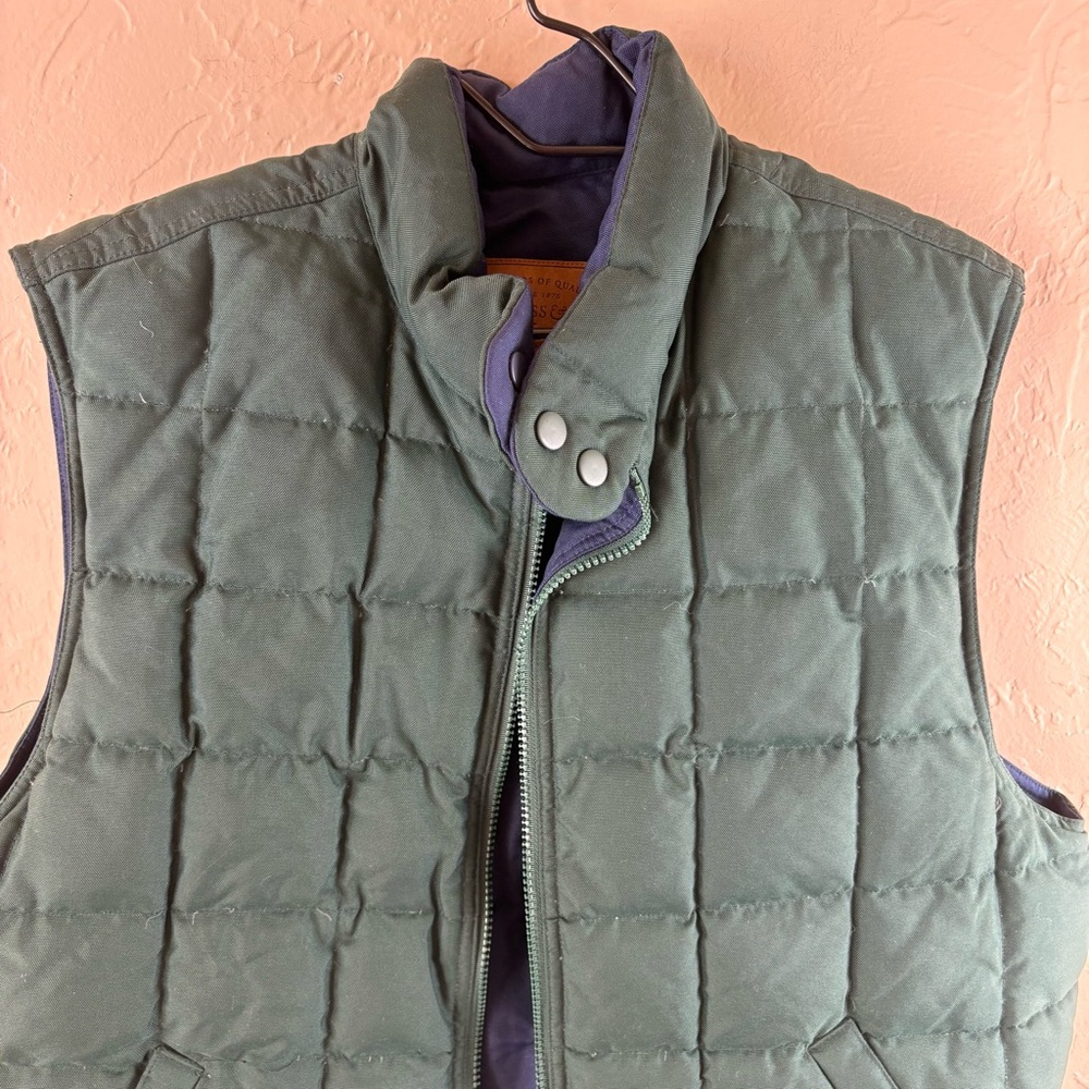 G.H Bass & Co Green Blue Reversible Puffer Vest Medium Pockets Zipper Medium - Picture 2 of 12